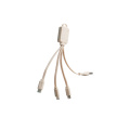 Eco-friendly Wheat Straw&bamboo Biodegradable Cable 3-in-1 wheat straw bamboo charging cable